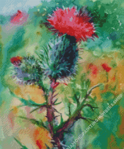 Abstract Thistle Plant Diamond Painting