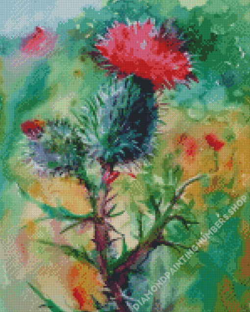 Abstract Thistle Plant Diamond Painting