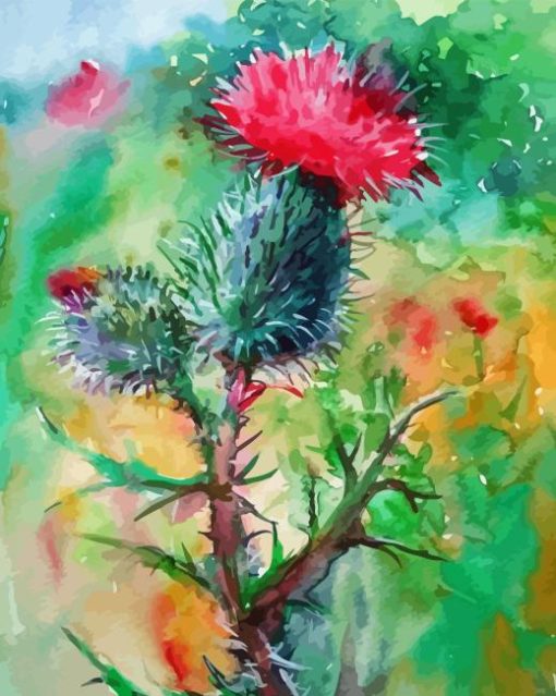 Abstract Thistle Plant Diamond Painting