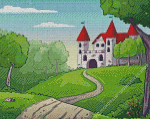 Castle In The Forest Diamond Painting