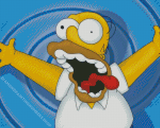 Crazy Homer Simpson Diamond Painting