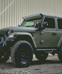 Dark Matt Green Jeep Diamond Painting