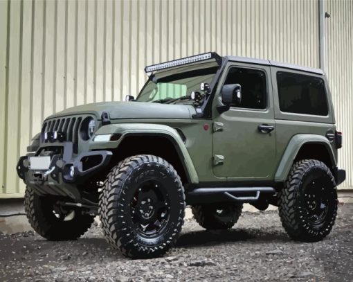 Dark Matt Green Jeep Diamond Painting