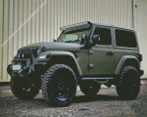 Dark Matt Green Jeep Diamond Painting