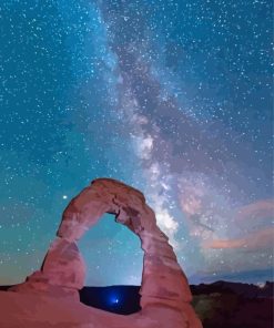 Delicate Arch With Milky Way Diamond Painting