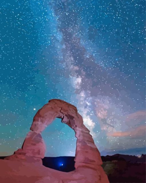 Delicate Arch With Milky Way Diamond Painting