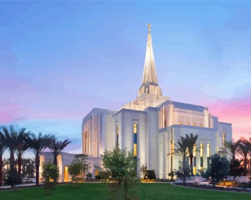 Gilbert Temple Sunset Diamond Painting