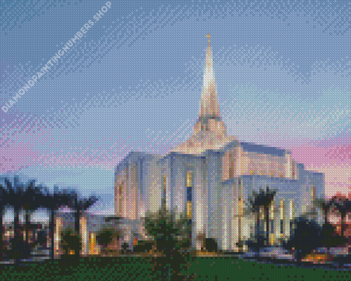 Gilbert Temple Sunset Diamond Painting