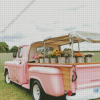 Pink Flower Vintage Truck Diamond Painting