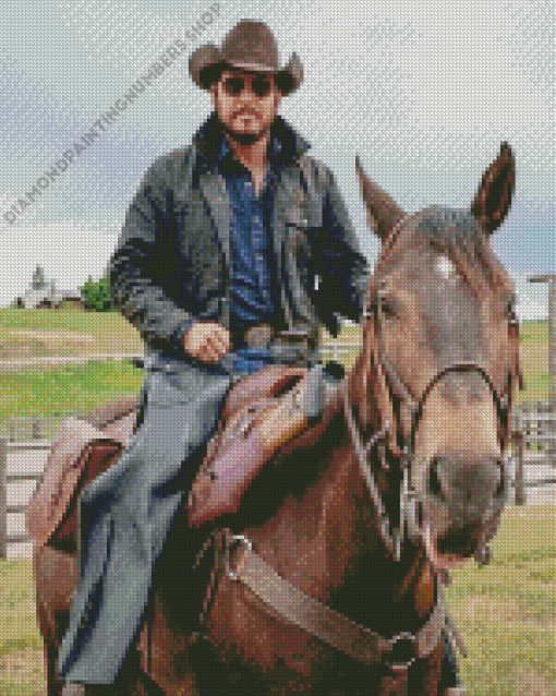 Rip Wheeler Riding A Horse Diamond Painting