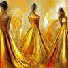 Abstract Women In Yellow Diamond Painting