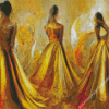 Abstract Women In Yellow Diamond Painting