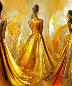 Abstract Women In Yellow Diamond Painting