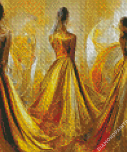 Abstract Women In Yellow Diamond Painting