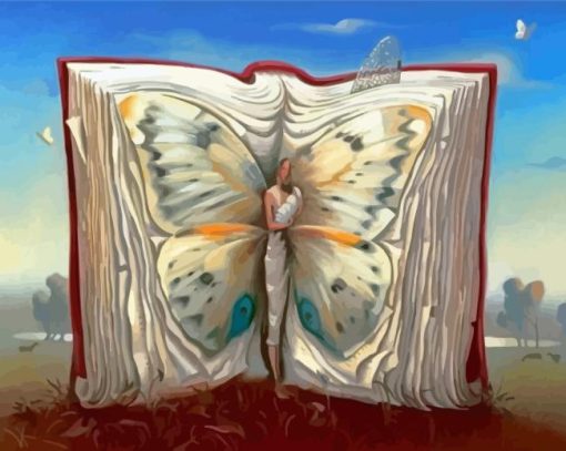 Butterfly In Book Abstract Diamond Painting