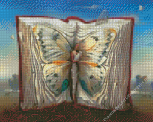 Butterfly In Book Abstract Diamond Painting