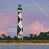 Cape Lookout Lighthouse Sunset Diamond Painting