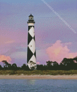 Cape Lookout Lighthouse Sunset Diamond Painting