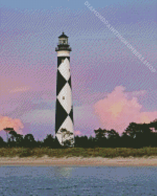 Cape Lookout Lighthouse Sunset Diamond Painting