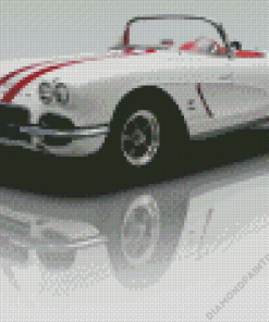 1962 Chevrolet Corvette White Car Diamond Painting