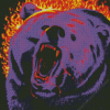 Abstract Fire Bear Diamond Painting