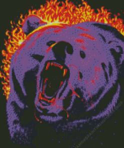 Abstract Fire Bear Diamond Painting