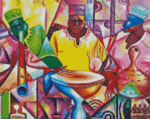 African Abstract Musicians Diamond Painting