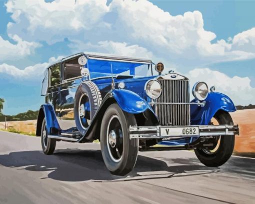 Antique Blue Skoda Diamond Painting