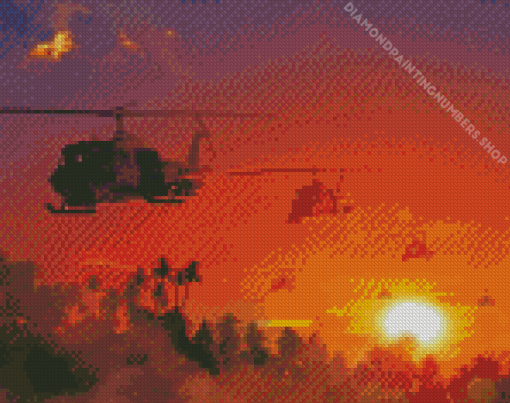 Apocalypse Now Helicopters Diamond Painting