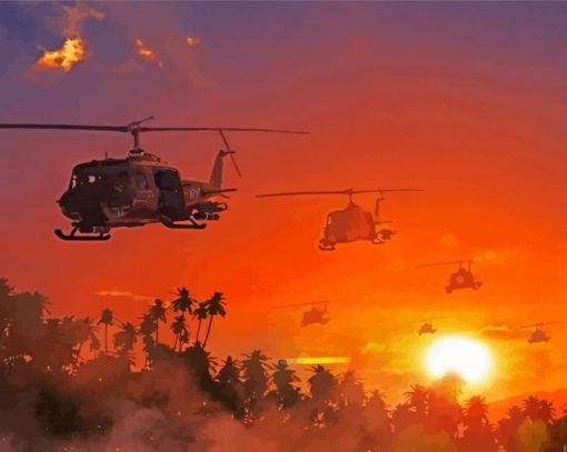 Apocalypse Now Helicopters Diamond Painting