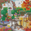 Autumn Garden Tea Date Diamond Painting