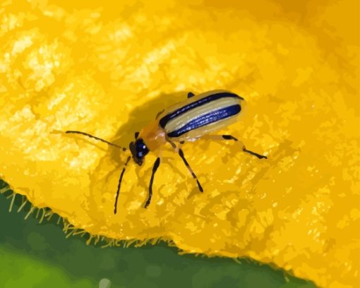 Beetle Bug On Yellow Leaf Diamond Painting