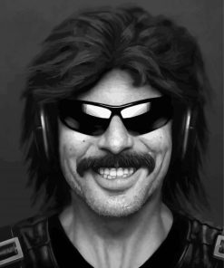 Black And White Dr Disrespect Diamond Painting