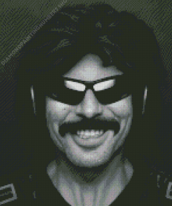 Black And White Dr Disrespect Diamond Painting