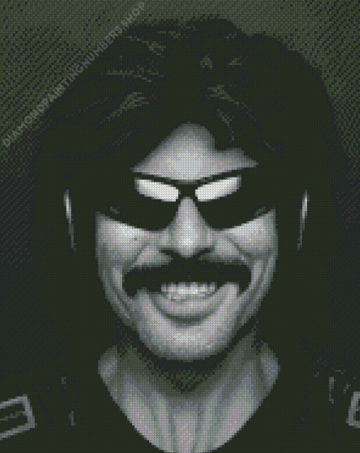 Black And White Dr Disrespect Diamond Painting