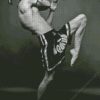 Black And White Kick Boxing Player Diamond Painting