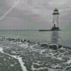 Black And White Talacre Lighthouse Diamond Painting