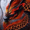 Black And Red Dragon Head Diamond Painting