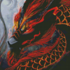 Black And Red Dragon Head Diamond Painting