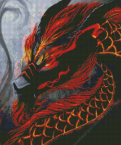 Black And Red Dragon Head Diamond Painting