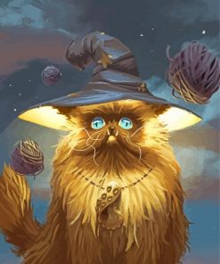 Blue Eyed Cat Witch Diamond Painting