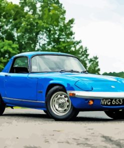 Blue Lotus Elan Car Diamond Painting