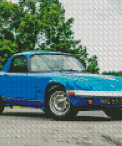 Blue Lotus Elan Car Diamond Painting