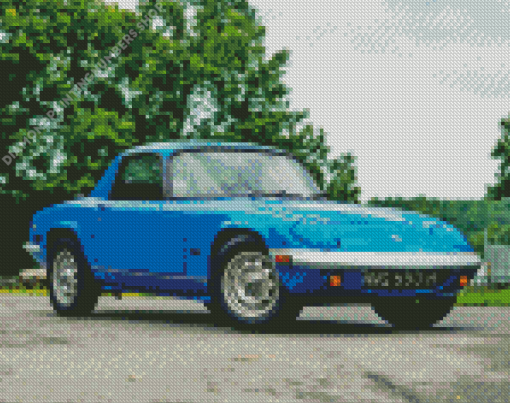 Blue Lotus Elan Car Diamond Painting