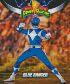 Blue Power Ranger Superhero Poster Diamond Painting