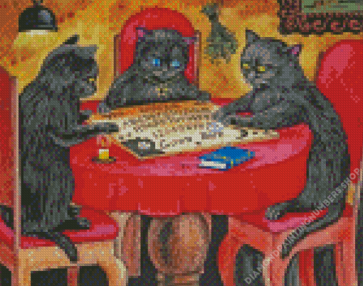 Cats With Ouija Board Diamond Painting