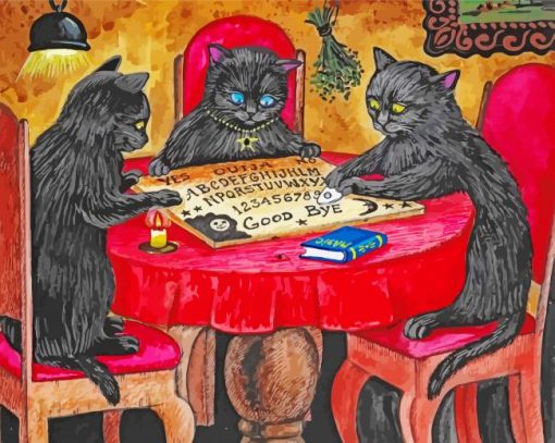 Cats With Ouija Board Diamond Painting