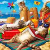 Cats By The Beach Diamond Painting