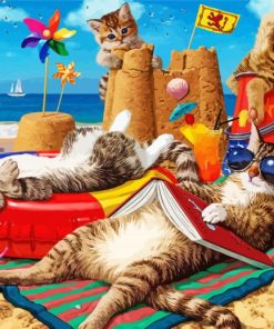 Cats By The Beach Diamond Painting