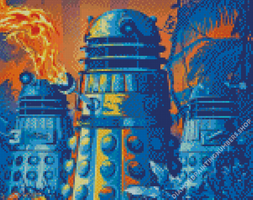 Dalek Robots Invasion Diamond Painting